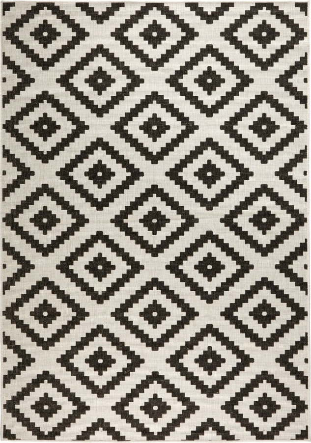 Černo-krémový venkovní koberec NORTHRUGS Malta, 120 x 170 cm