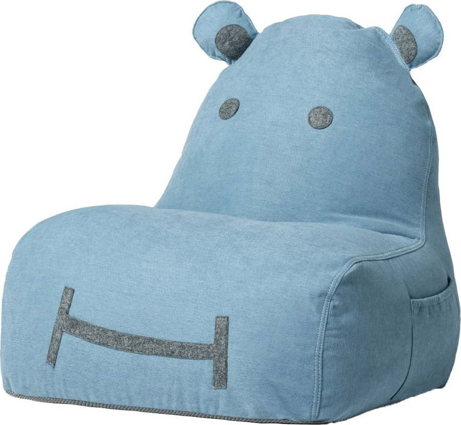 Modrý dětský sedací vak Hippo – The Brooklyn Kids