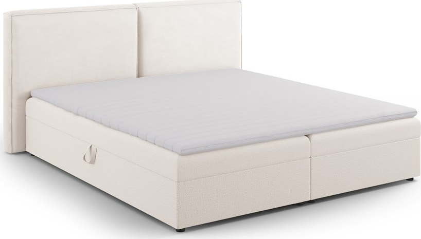 Krémová boxspring postel s úložným prostorem 140x200 cm Arendal – Cosmopolitan Design