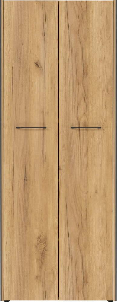 Šatní skříň v dekoru dubu v antracitovo-přírodní barvě 75x196x40 cm Podium – Germania