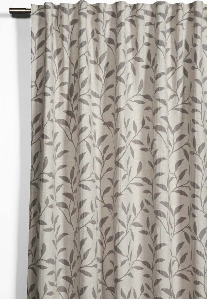 Šedo-béžový závěs s příměsí lnu 140x245 cm List – Sehlbach