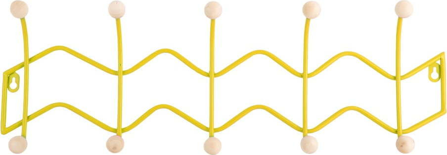 Žlutý kovový nástěnný věšák 61 cm Zig Zag – PT LIVING
