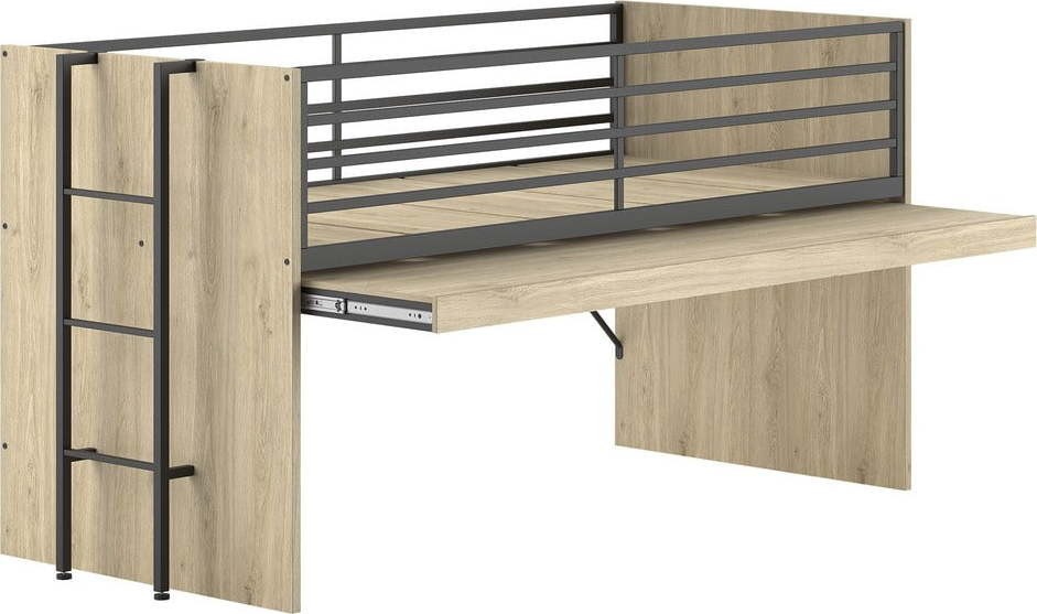 Vyvýšená dětská postel s roštem 90x200 cm v přírodní barvě Sam – Vipack