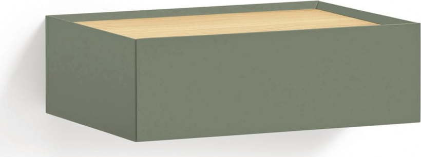 Zelený závěsný noční stolek s deskou v dubovém dekoru Arista – Teulat