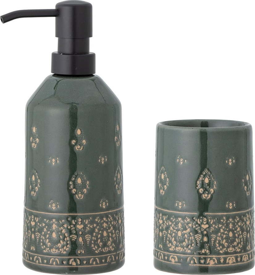 Zelená kameninová sada doplňků do koupelny Cheran – Bloomingville