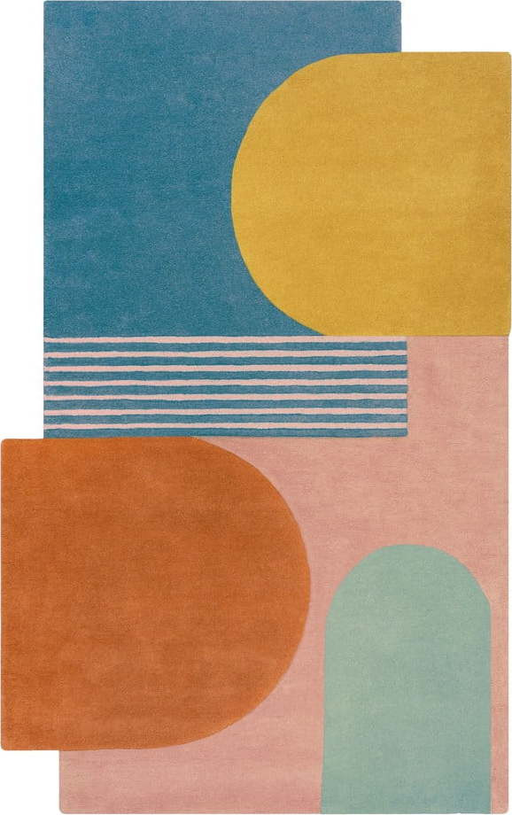 Modrý ručně tkaný vlněný koberec 200x290 cm Lozenge Bright Multi – Flair Rugs