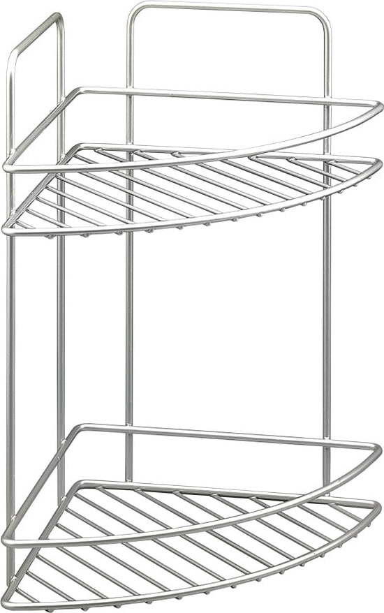 Nástěnná rohová koupelnová polička se dvěmi patry Metaltex Refl