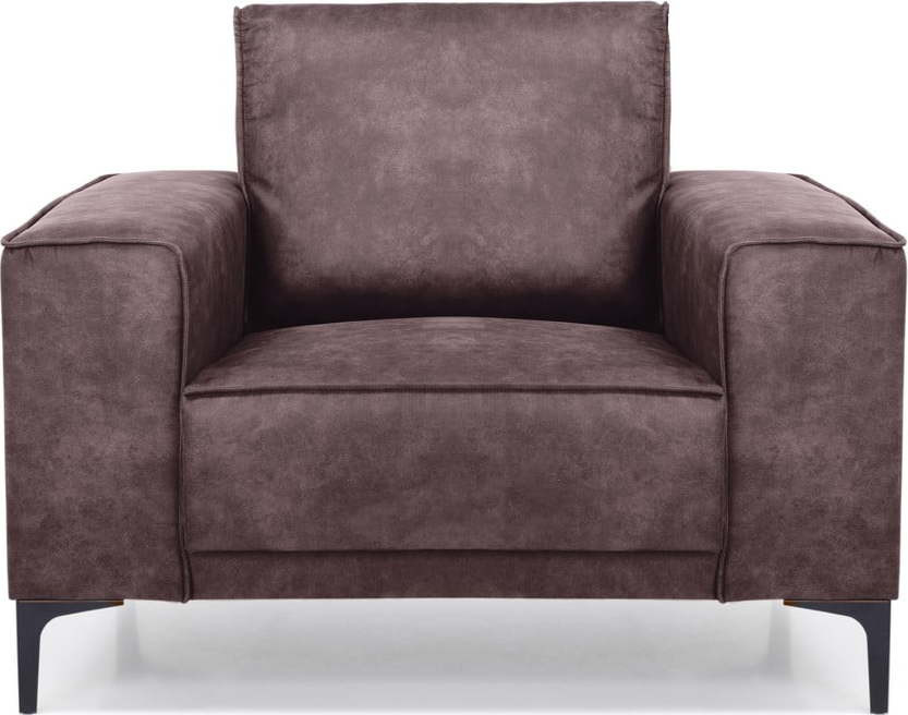 Tmavě hnědé křeslo z imitace kůže Copenhagen - Scandic