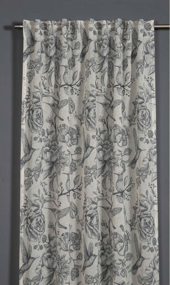 Šedý závěs 135x245 cm Birds and Roses – Sehlbach