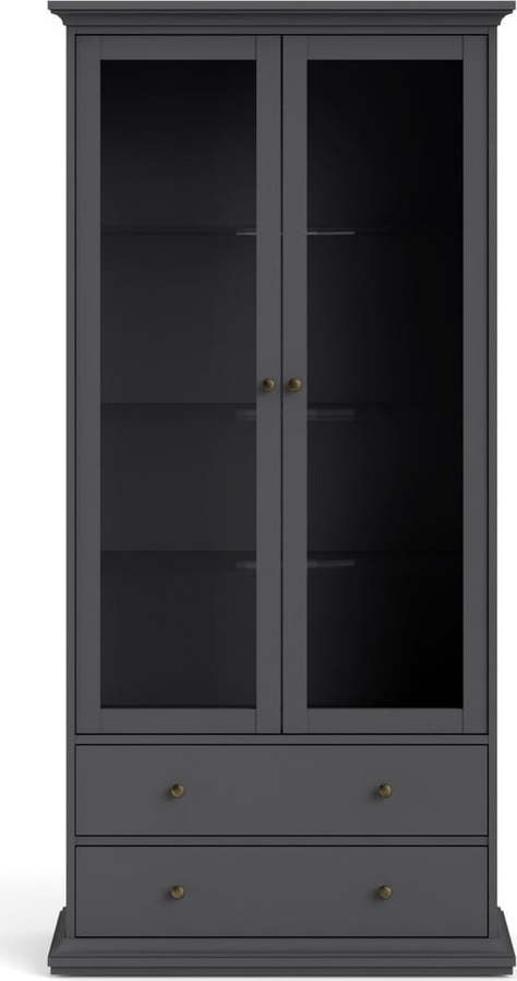 Šedá vitrína 96x201 cm Paris – Tvilum