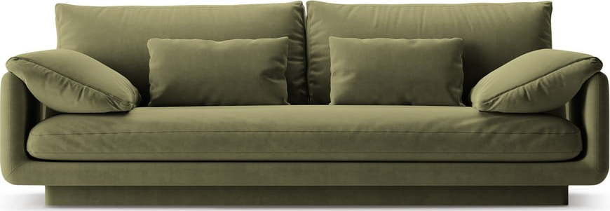 Světle zelená sametová pohovka 220 cm Torino – Micadoni