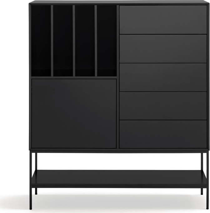 Černá skříňka 120x140x45 cm Platt – Teulat