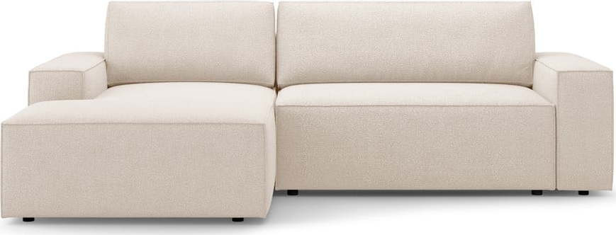 Béžová rozkládací rohová pohovka z textilie bouclé (levý roh) Jodie – Micadoni Home