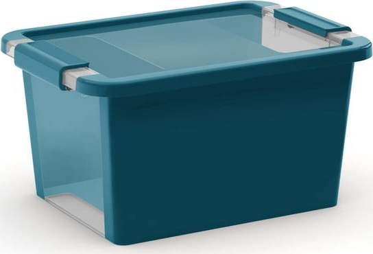 Plastový úložný box s víkem v petrolejové barvě 36,5x26x19 cm Bi-Box – KIS