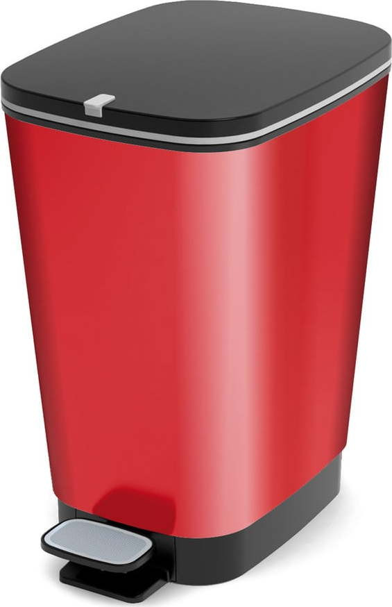 Červený nášlapný plastový odpadkový koš 35 l Chic Bin – KIS