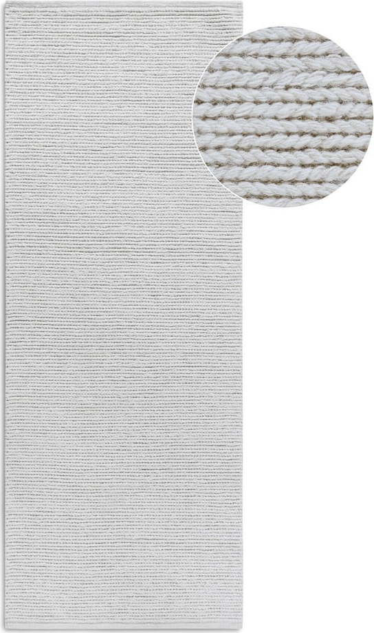Bílý ručně tkaný vlněný běhoun 80x200 cm Francois – Villeroy&Boch
