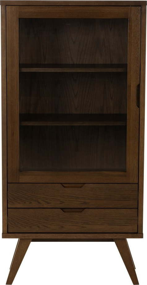 Hnědá vitrína v dekoru dubu 72x145x36 cm A-Line – Actona