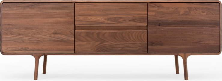 Hnědý TV stolek z ořechového dřeva 180x65x45 cm Fawn – Gazzda