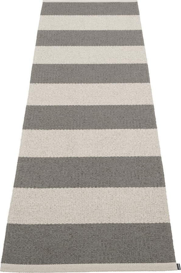 Antracitovo-krémový vnitřní a venkovní běhoun 70x225 cm Bob Charcoal Linen – Pappelina