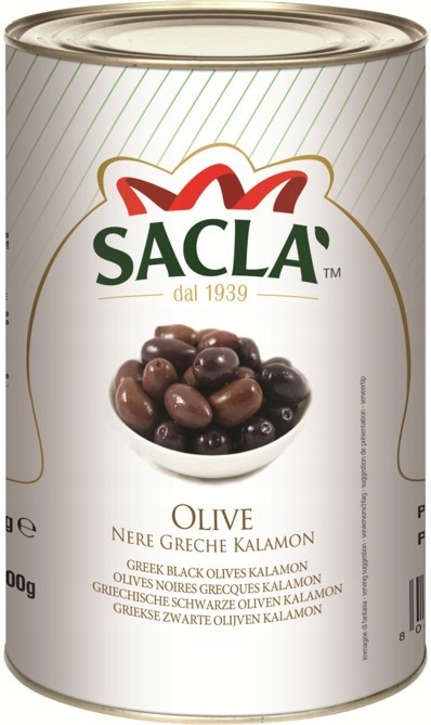 Černé olivy řecké Kalamon v nálevu celých 4.1 kg Sacla