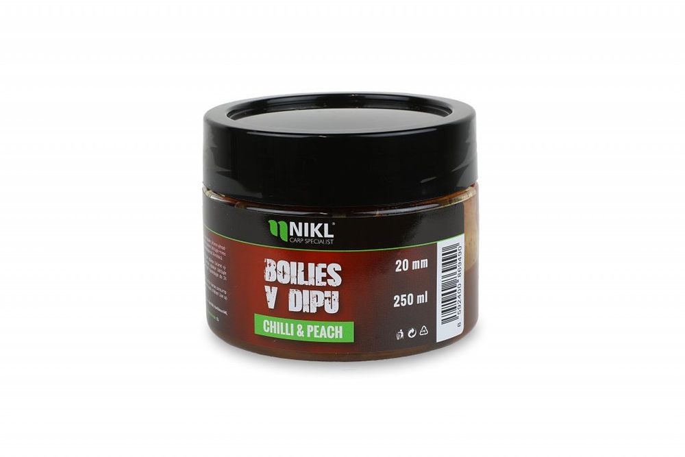 Nikl Boilies v dipu Chilli & Peach 250g - 20mm