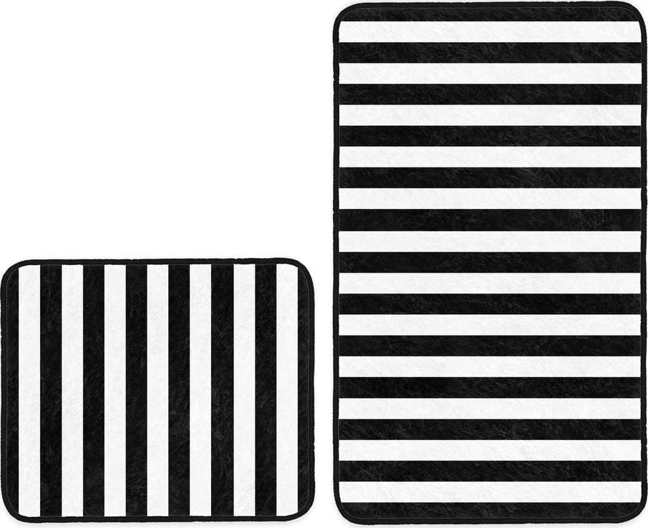 Bílo-černé koupelnové předložky v sadě 2 ks 60x100 cm – Mila Home