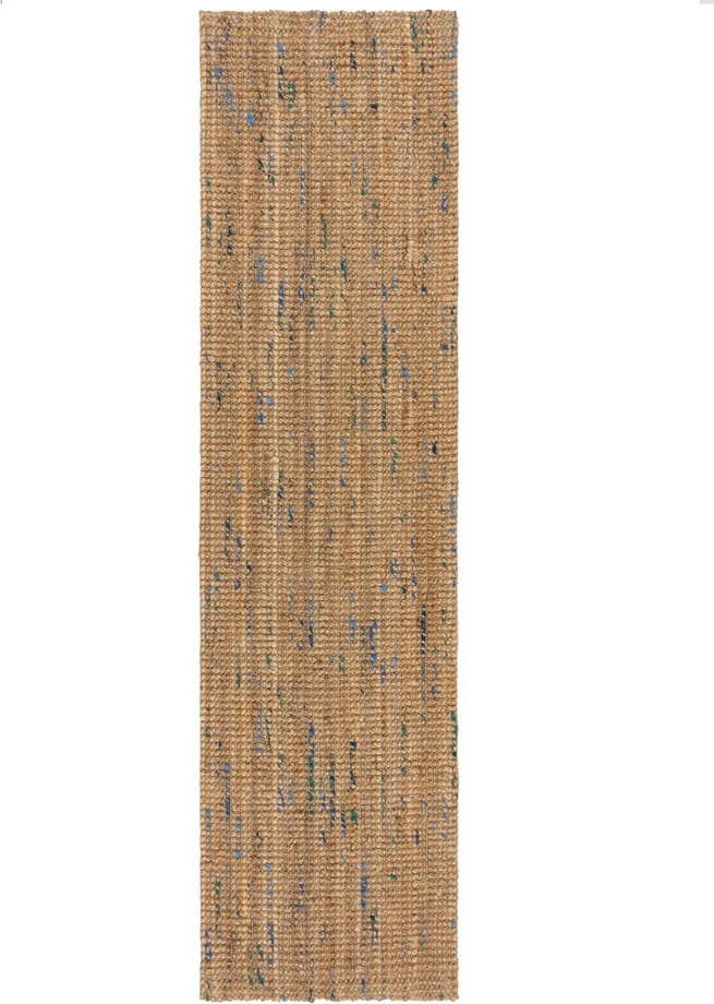 Ručně tkaný jutový běhoun v modro-přírodní barvě 60x230 cm Jute Boucle Blue – Flair Rugs