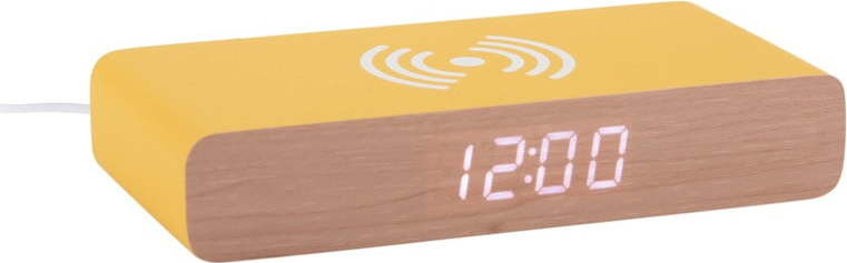 Digitální budík s bezdrátovou nabíječkou Retro Flat LED – Karlsson