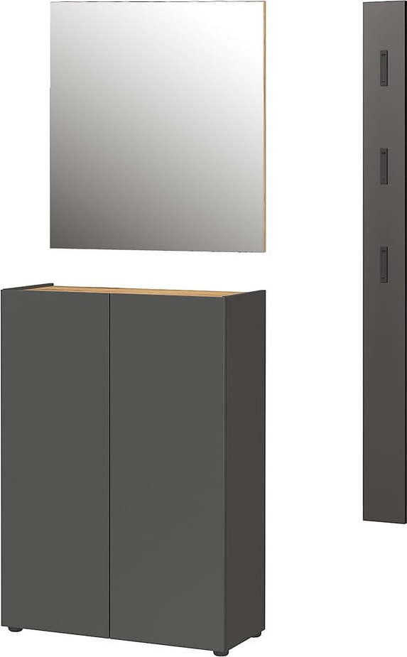 Antracitová předsíňová sestava v dekoru dubu 104x200x33 cm Alviano – Germania