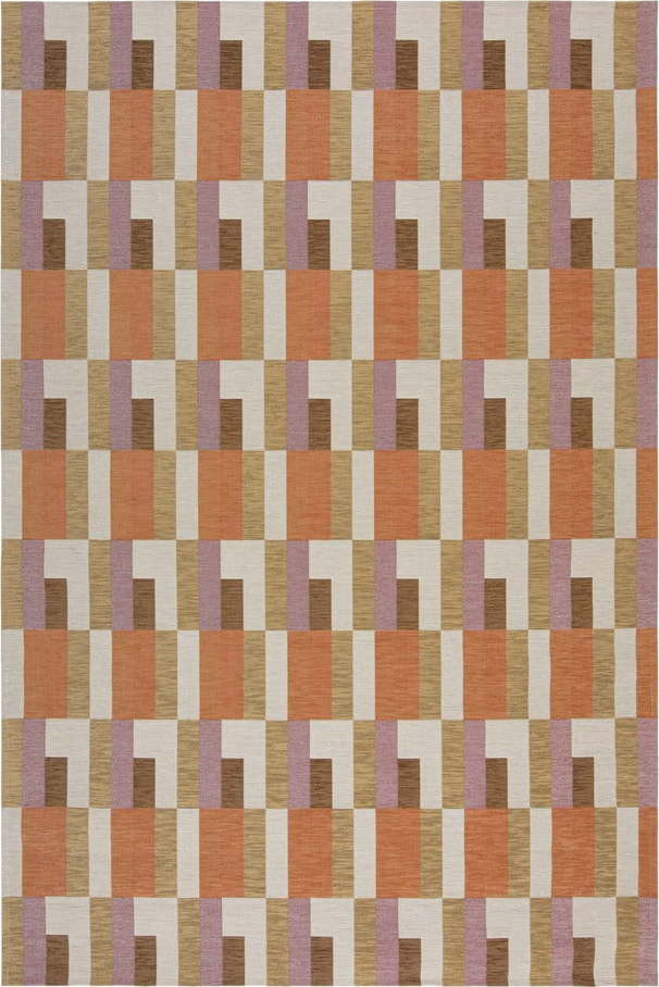 Koberec v oranžovo-přírodní barvě 120x170 cm Riley Block Geo – Flair Rugs