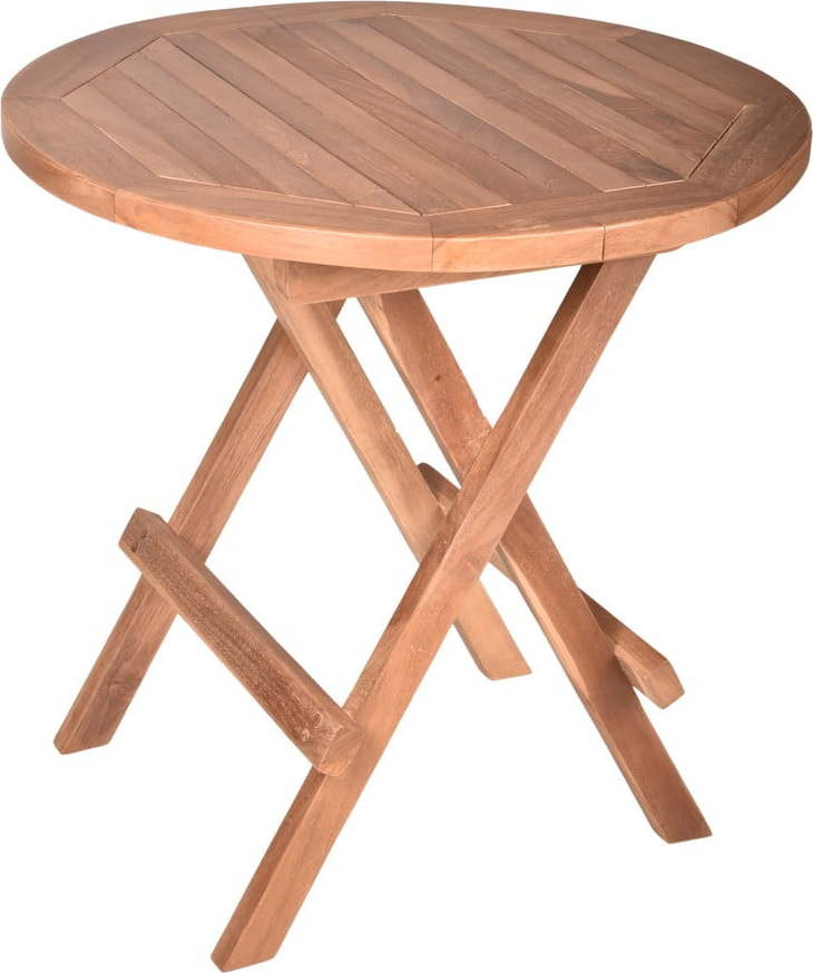 Kulatý zahradní odkládací stolek z teakového dřeva ø 50 cm Mitan – Garden Pleasure