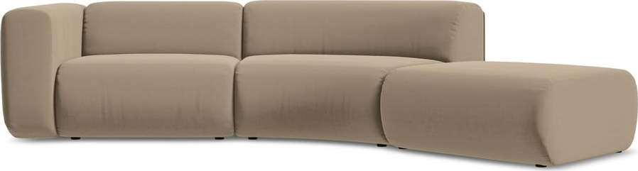 Béžová sametová lenoška (pravý roh) Ekahi – Makamii