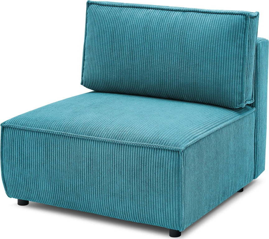 Modrý manšestrový modul pohovky, středový díl Nihad modular – Bobochic Paris