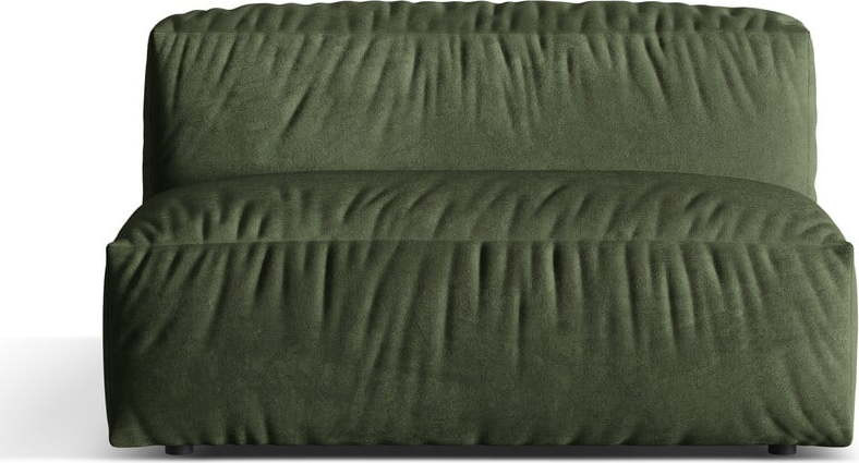 Zelený modul pohovky z textilie bouclé (středový díl) Martina – Micadoni Home