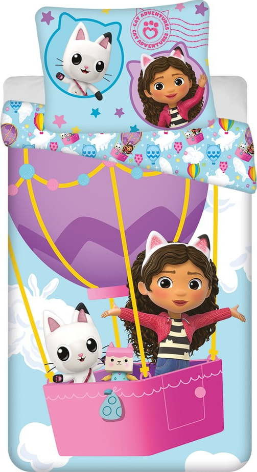 Bavlněné dětské povlečení na jednolůžko 140x200 cm Gabby's Dollhouse 