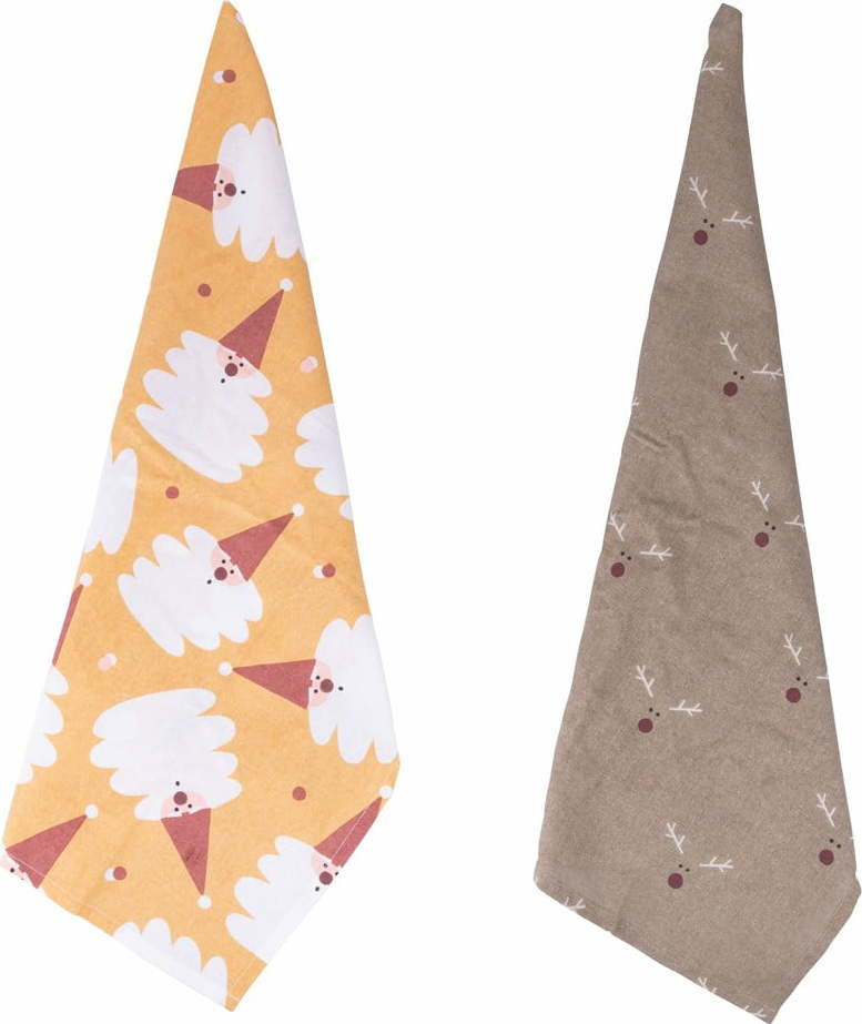 Vánoční bavlněné utěrky v sadě 2 ks 70x45 cm Nude Xmas - VDE Tivoli 1996