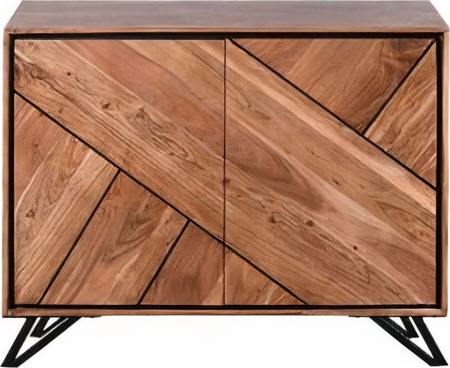 Skříňka z masivu akácie v přírodní barvě 120x78x40 cm Ambala – Interia Home & Living