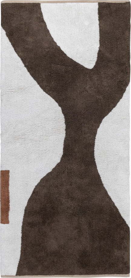 Bílo-hnědý pratelný bavlněný běhoun 70x150 cm Figura – Mette Ditmer Denmark