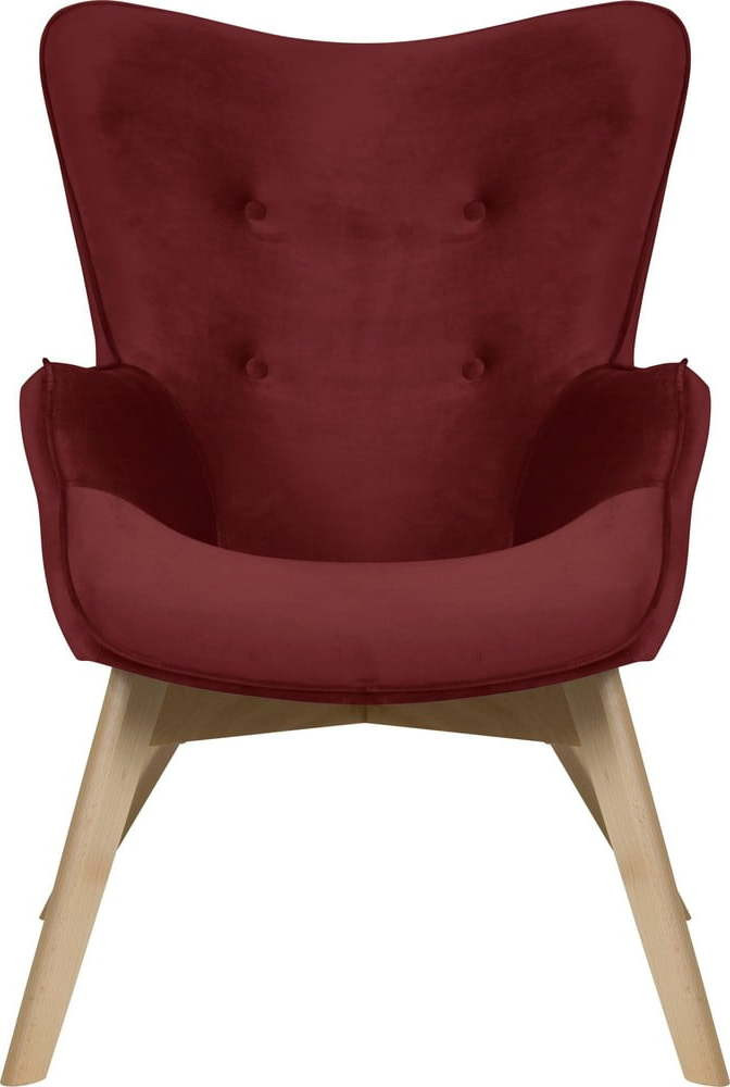 Červené sametové křeslo Niko – Ropez