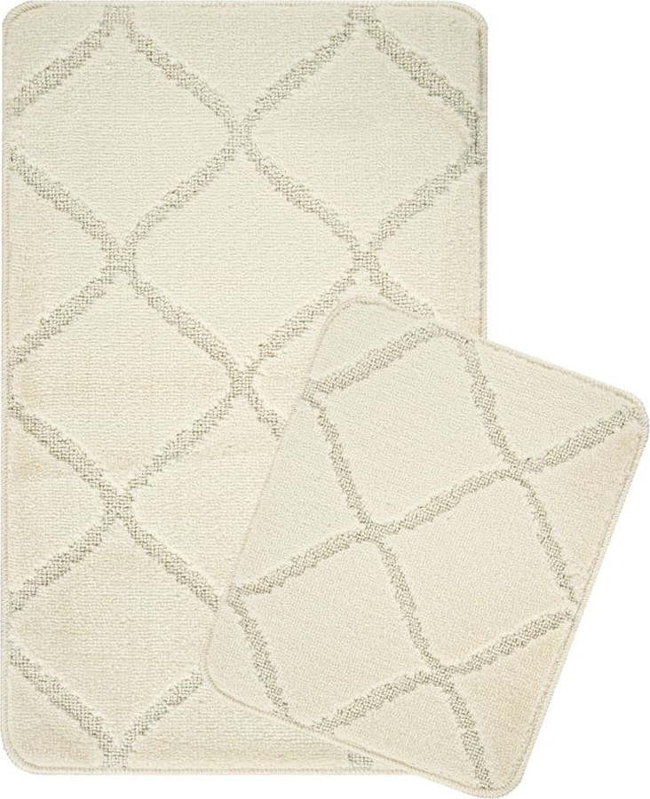 Krémové koupelnové předložky v sadě 2 ks 50x80 cm Cizgili – Foutastic