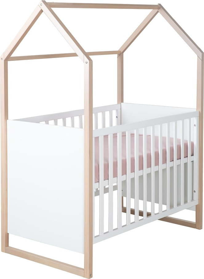 Bílá postýlka 60x120 cm Cabane – Roba