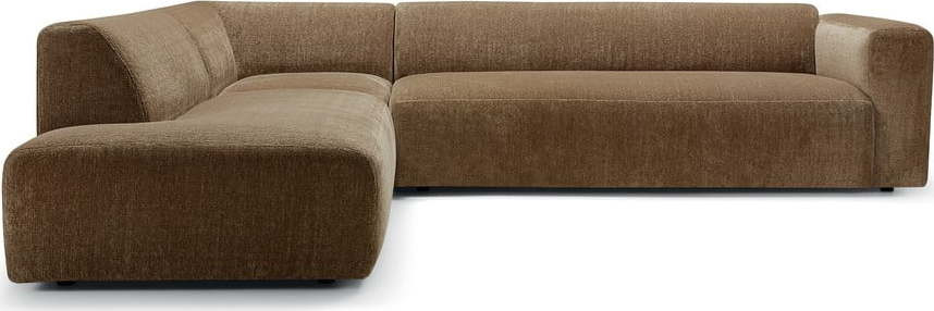 Hnědá sametová rohová pohovka (levý roh) Annie – Sits
