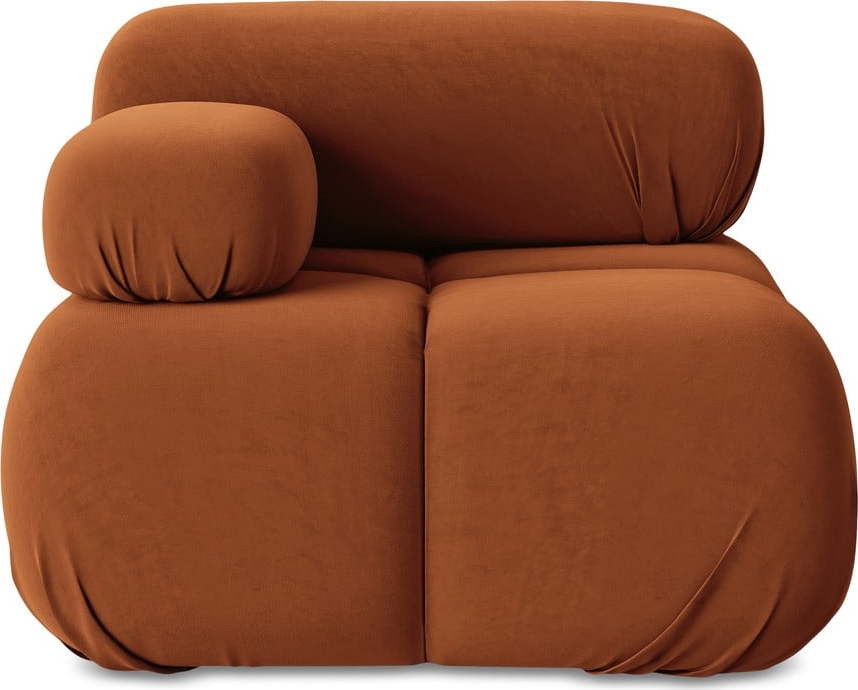 Oranžový sametový modul pohovky (levý roh) Lokua – Makamii