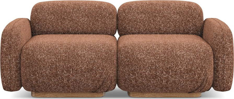 Oranžová/hnědá modulární pohovka 190 cm Ailani – Makamii