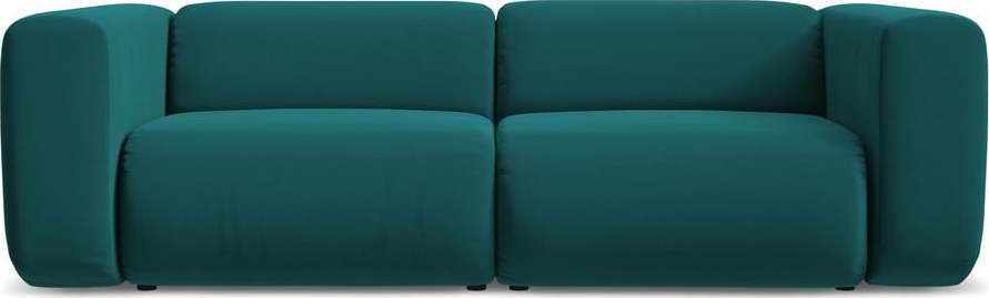 Tyrkysová sametová pohovka 228 cm Ekahi – Makamii