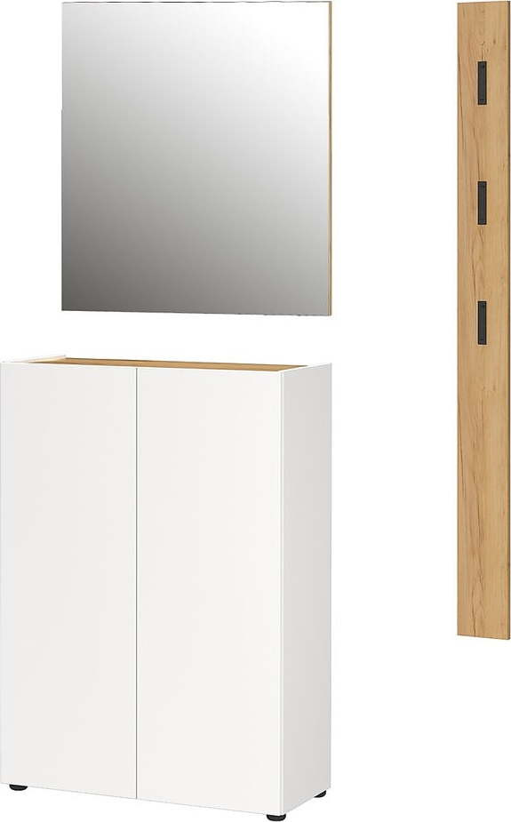 Bílá předsíňová sestava v dekoru dubu 104x200x33 cm Alviano – Germania