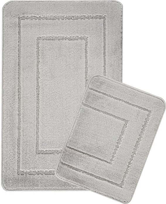 Světle šedé koupelnové předložky v sadě 2 ks 50x80 cm Cerceve – Foutastic