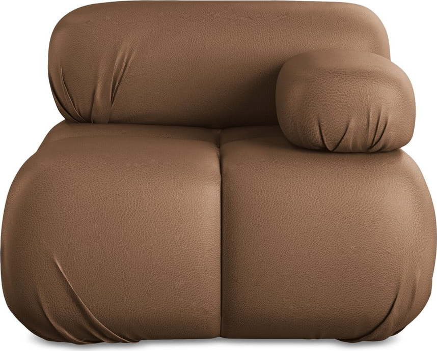 Hnědý modul pohovky z imitace kůže (pravý roh) Lokua – Makamii