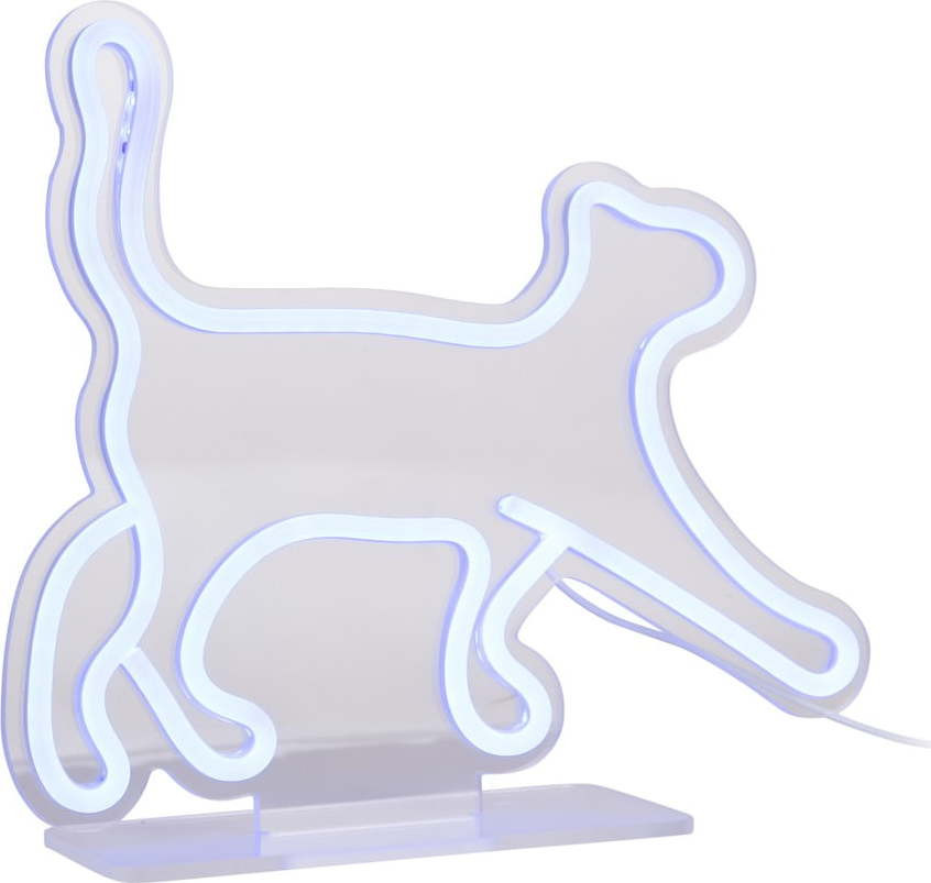 Modrá LED neonová světelná dekorace 5 W Walking Cat – Leitmotiv
