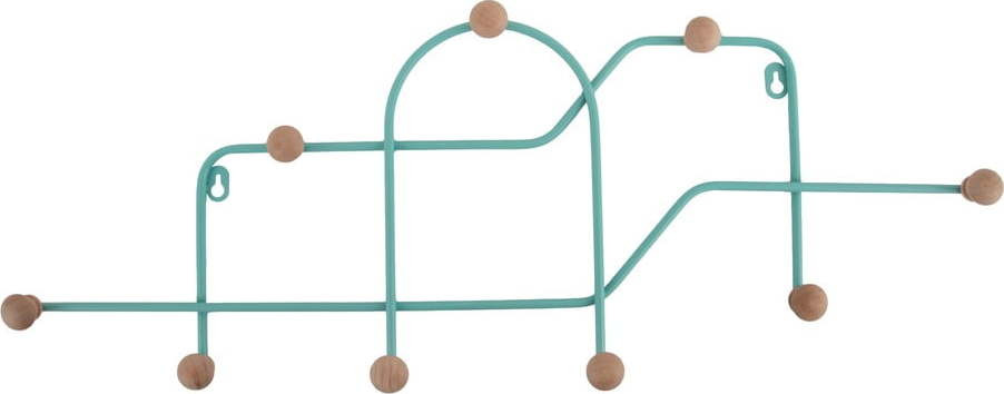 Tyrkysový kovový nástěnný věšák 71 cm Maze – PT LIVING